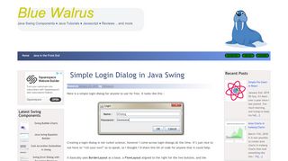 
                            2. Simple Login Dialog in Java Swing - Blue Walrus