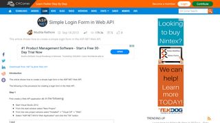 
                            6. Simple Login Form in Web API - c-sharpcorner.com