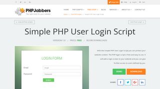 
                            4. Simple PHP Login Script | Free User Login Script | PHPjabbers