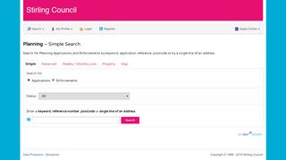 
                            8. Simple Search - Planning - Stirling Council