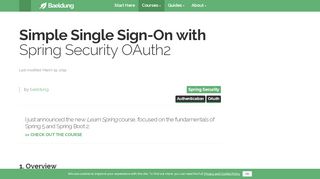 
                            1. Simple Single Sign-On with Spring Security OAuth2 | Baeldung