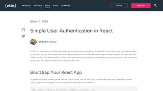 
                            4. Simple User Authentication in React | Okta Developer