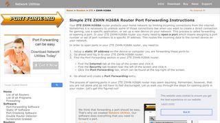 
                            4. Simple ZTE ZXHN H268A Router Port ... - portforward.com