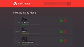 
                            9. sims2xsims.de passwords - BugMeNot