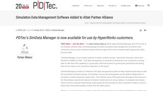 
                            8. Simulation Data Management Software Added to Altair Partner Alliance