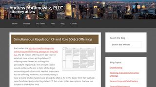 
                            5. Simultaneous Regulation CF and Rule 506(c) Offerings ...
