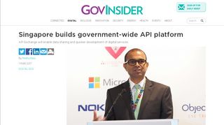 
                            1. Singapore builds government-wide API platform | GovInsider