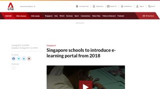 
                            4. Singapore schools to introduce e-learning portal from 2018 - CNA