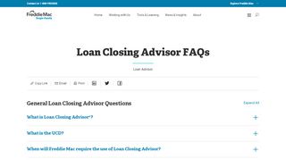 
                            7. Single-Family – Loan Closing Advisor FAQ - FreddieMac