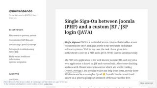 
                            2. Single Sign-On between Joomla (PHP) and a custom JSF ...