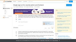 
                            8. Single sign on for Joomla admin and frontend - Stack Overflow