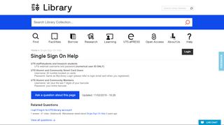 
                            3. Single Sign On Help | UTS Library - University of ...