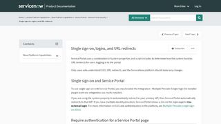 
                            6. Single sign-on, logins, and URL redirects | ServiceNow Docs