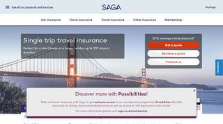 
                            9. Single Trip Travel Insurance for Over 50s - Saga