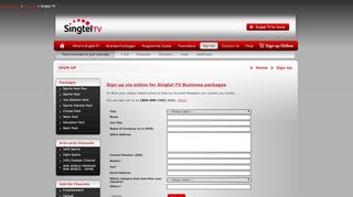 
                            6. Singtel TV : Sign Up