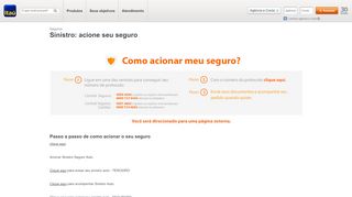 
                            2. Sinistro: acione seu seguro - itau.com.br