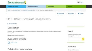 
                            6. SINP - OASIS User Guide for Applicants - Publications Centre