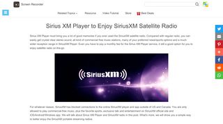 
                            8. Sirius XM Player, Sirius XM Online Player & SiriusXM Radio