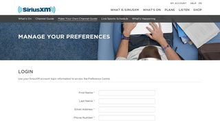 
                            5. SiriusXM Canada - Manage your Preferences