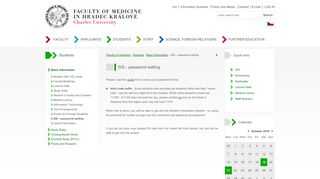 
                            9. SIS - password setting | Charles University, Faculty of Medicine in ...