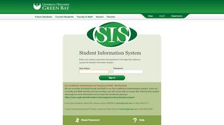 
                            7. SIS | University of Wisconsin - Green Bay