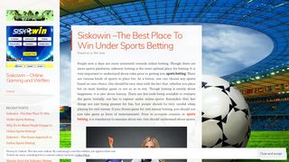 
                            4. Siskowin – Online Gaming und Wetten
