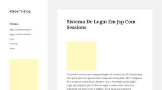 
                            4. Sistema De Login Em Jsp Com Sessions – Kleber's Blog