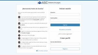 
                            1. Sistema de pagos ASC |Inicio de sesión