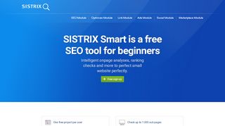 
                            2. SISTRIX Smart - Your free SEO tool for beginners