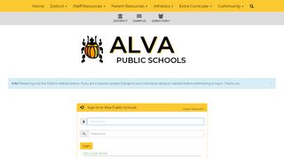 
                            4. Site Administration Login - Alva Public Schools