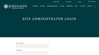 
                            2. Site Administrator Login - Johnson Investment Counsel