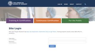 
                            4. Site Login - American Board of Surgery