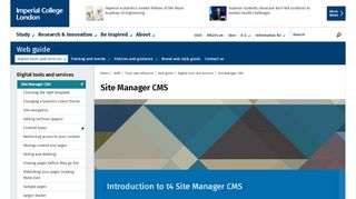 
                            7. Site Manager CMS | Staff | Imperial College London