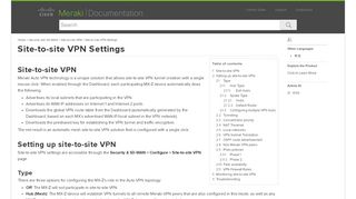 
                            3. Site-to-site VPN Settings - Cisco Meraki