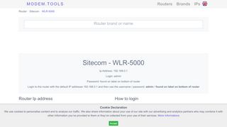 
                            5. Sitecom WLR-5000 Default Router Login and Password