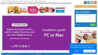 
                            6. Sitecom WLX-2005 N300 Wi-Fi Wallmount Access …