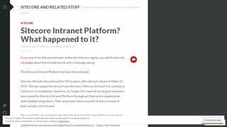 
                            4. Sitecore Intranet Platform? What happened to it? | Sitecore ...