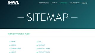 
                            4. Sitemap - Installment Loans - American Web Loan | AWL