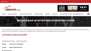 
                            6. Sitka Gear System Recommendations | Elk101.com | Eat ...