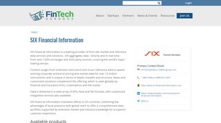 
                            7. SIX Financial Information | FinTech Sandbox