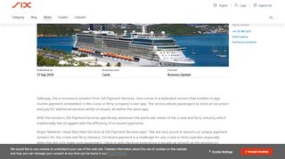 
                            3. SIX Payment Services Launches Saferpay for Cruises