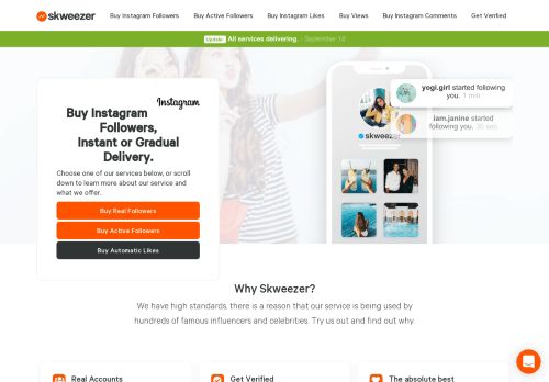 
                            10. Skweezer - Buy Real Instagram Followers with Instant Delivery