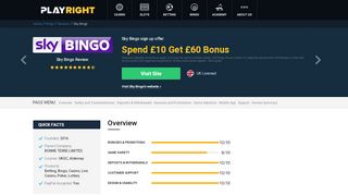 
                            3. Sky Bingo Review - Spend £10, Get a £60 Bonus | New Offer