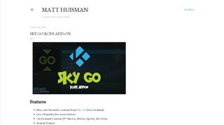 
                            6. Sky Go Kodi Add-on - matthuisman.nz