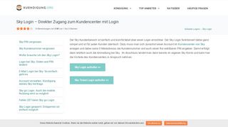 
                            8. Sky Login ▷ Direkter Zugang zum Kundencenter mit Login