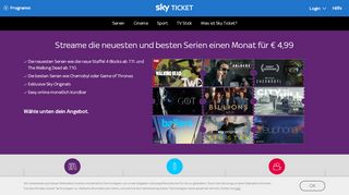 
                            9. Sky Ticket: Serien online schauen, ohne lange Vertragsbindung