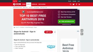 
                            6. Skype for Android - Sign-in automatically - ccm.net
