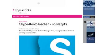 
                            2. Skype-Konto löschen - so klappt's - Heise