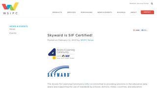 
                            9. Skyward is SIF Certified! | WSIPC