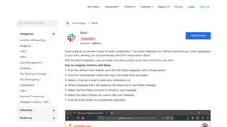 
                            9. Slack - JotForm - Online Form Apps